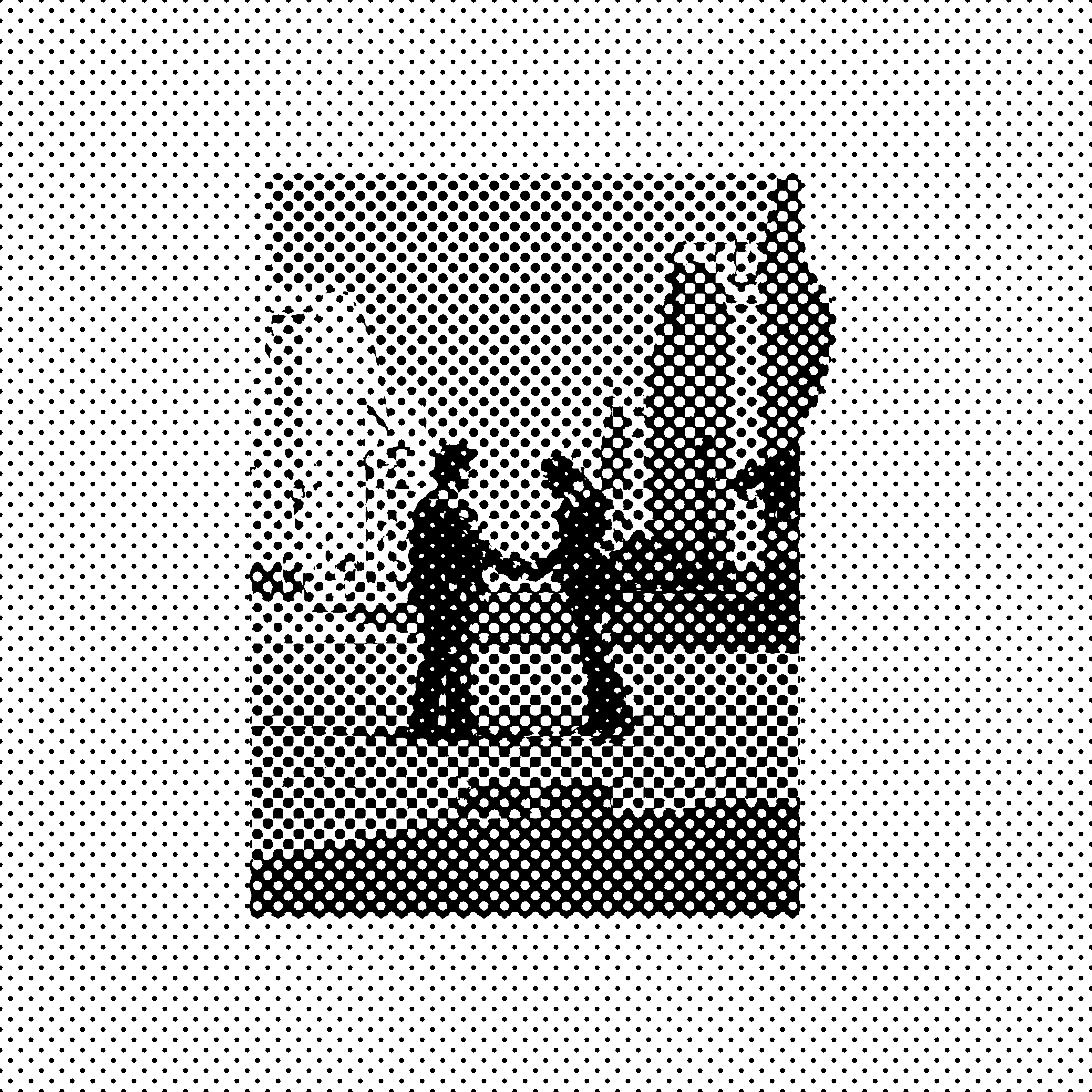 Black and white halftone image of Wish You Were Here album art by Pink Floyd 